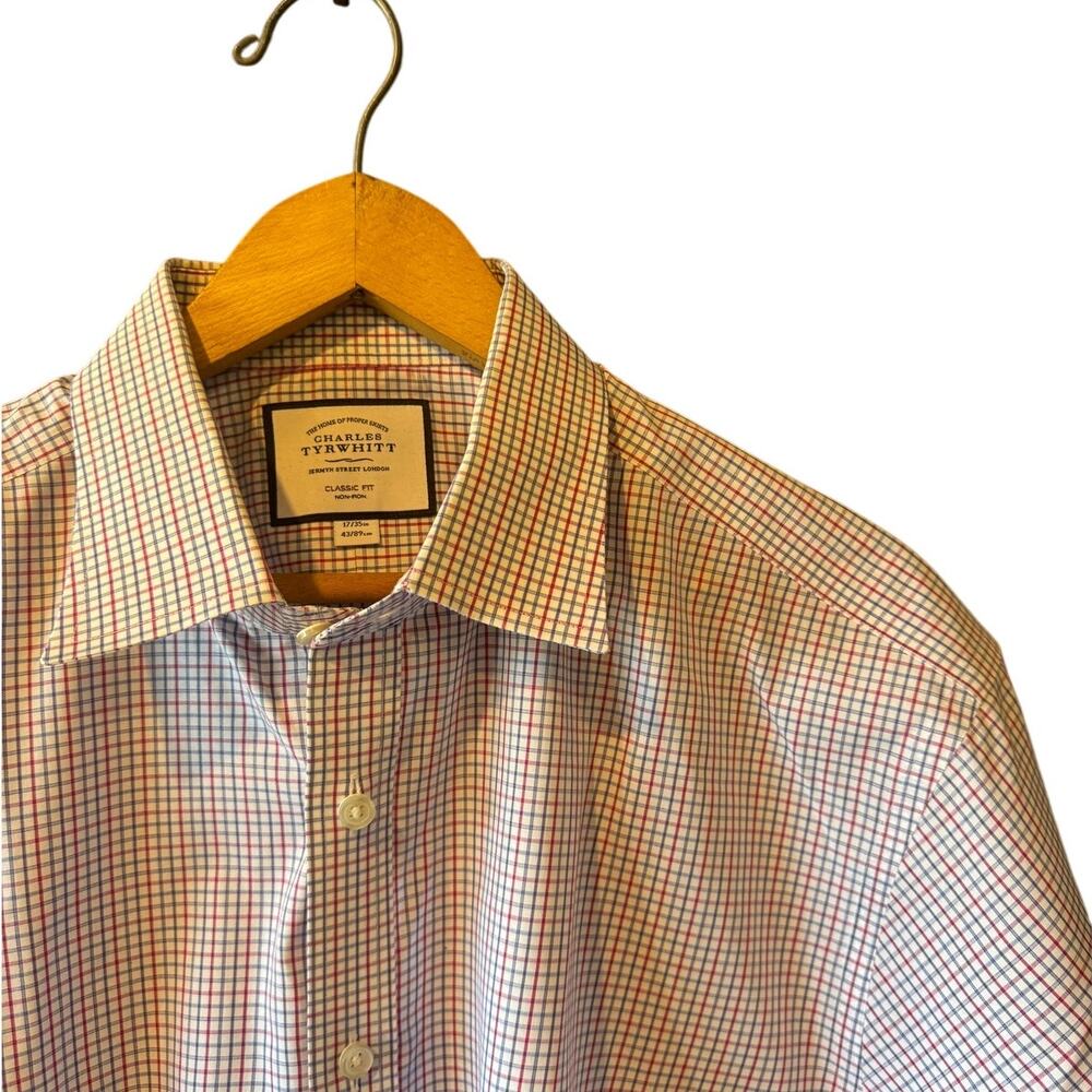 Charles Tyrwhitt | 100% Cotton Red/White/Blue Check Classic Fit Shirt | 17/35